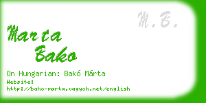 marta bako business card